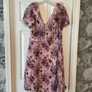 Oleg Cassini NWT embroidered multicolor floral embroidered dress size 16